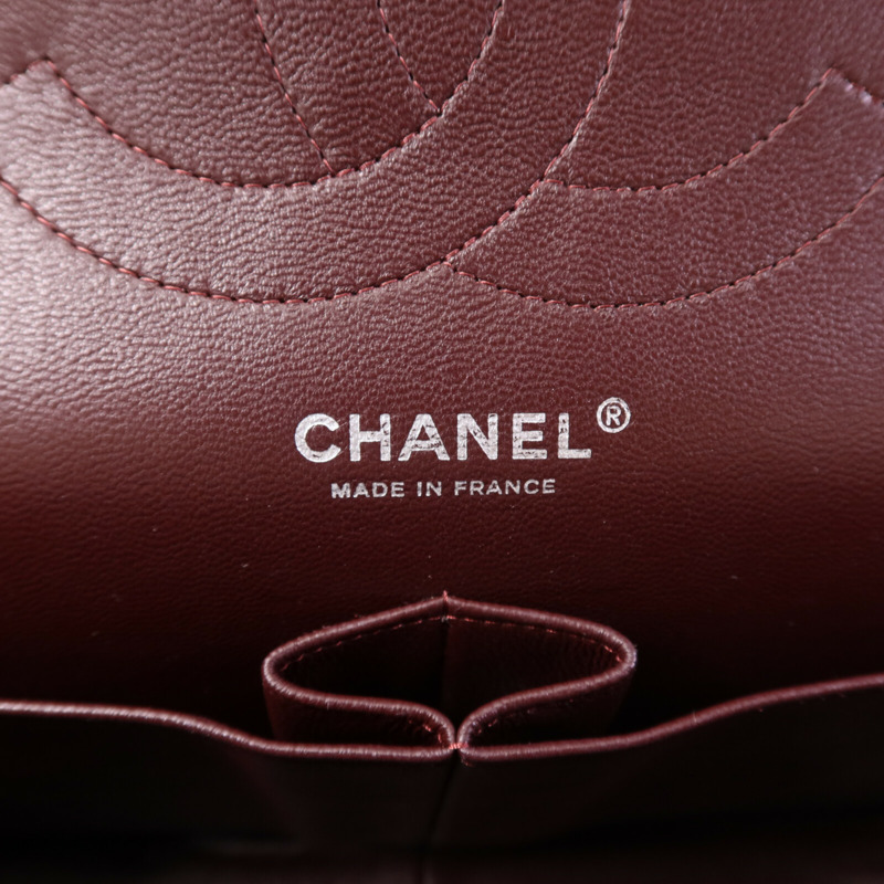 CHANEL 羊皮皮革Large Classic銀扣鏈帶肩背袋-5