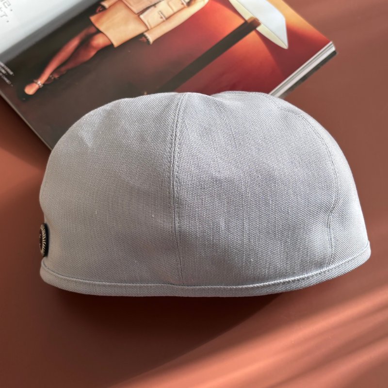 ::HERMES:: 亞麻棉混紡 淺水藍色畫家帽 貝雷帽 春夏款(58)-5