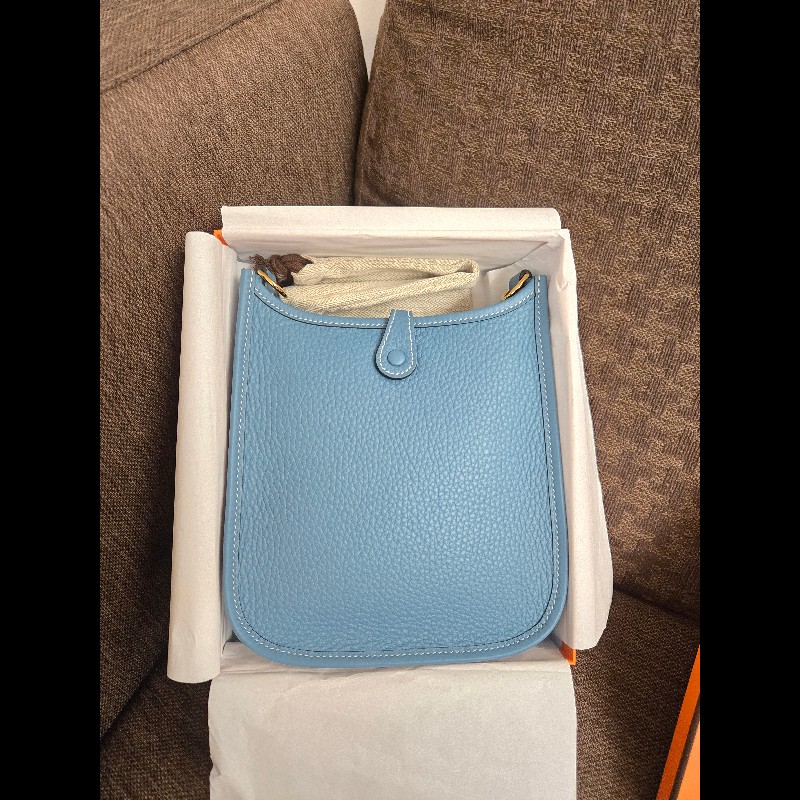 (全新品)愛馬仕mini evelyne牛仔藍-1