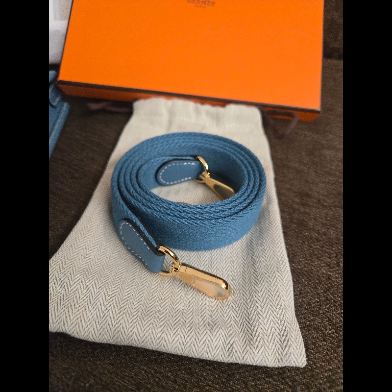 (全新品)愛馬仕mini evelyne牛仔藍-4
