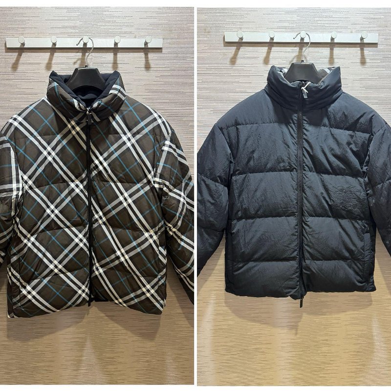 💎Han's house精品服飾💎Burberry 格紋 刺繡 戰馬 防水 羽絨 外套 雙面穿  原價6萬-0