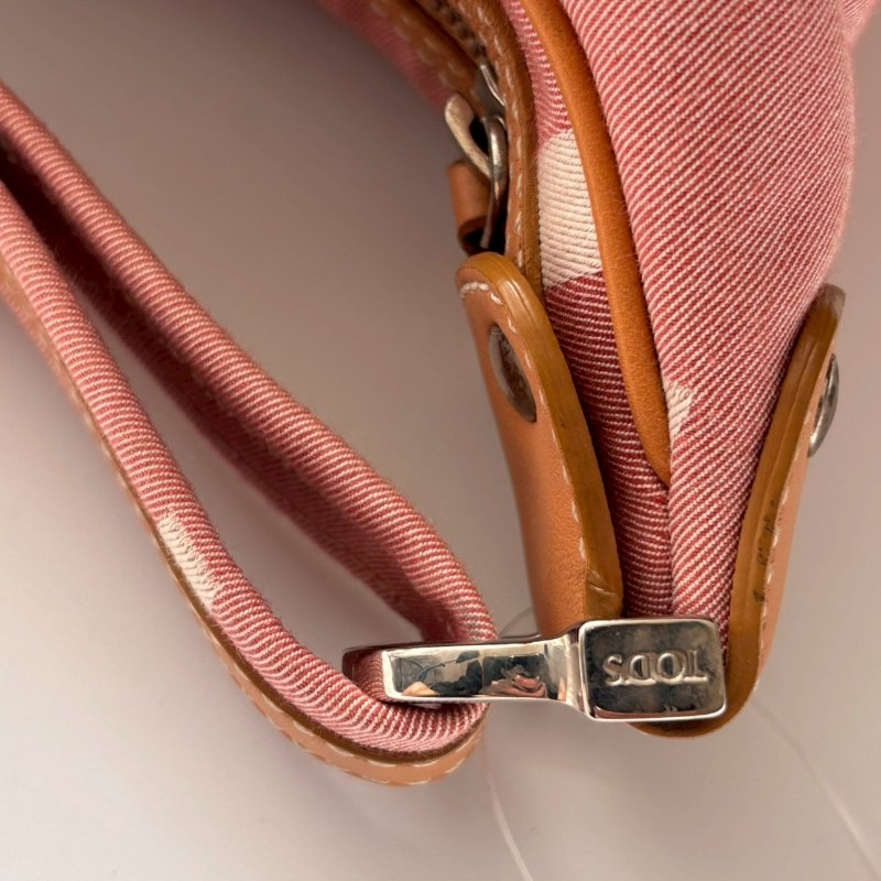✨出清優惠 ‼️百搭單品 Tods 淡粉色T logo帆布單肩包-8