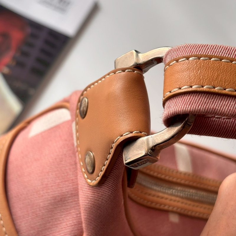 ✨出清優惠 ‼️百搭單品 Tods 淡粉色T logo帆布單肩包-15