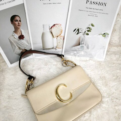 Chloe C 灰色 牛皮 手提肩背款