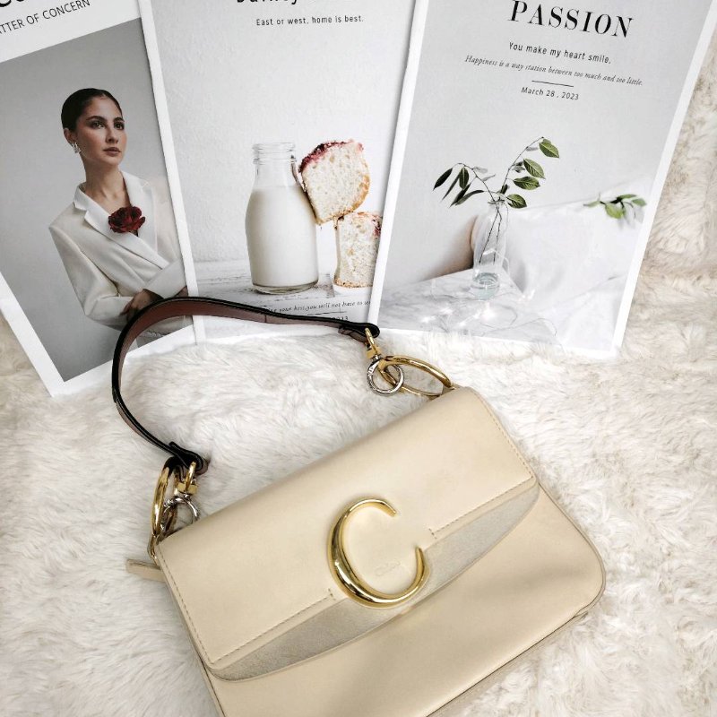 Chloe C 灰色 牛皮 手提肩背款-0