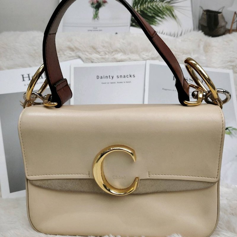 Chloe C 灰色 牛皮 手提肩背款-2