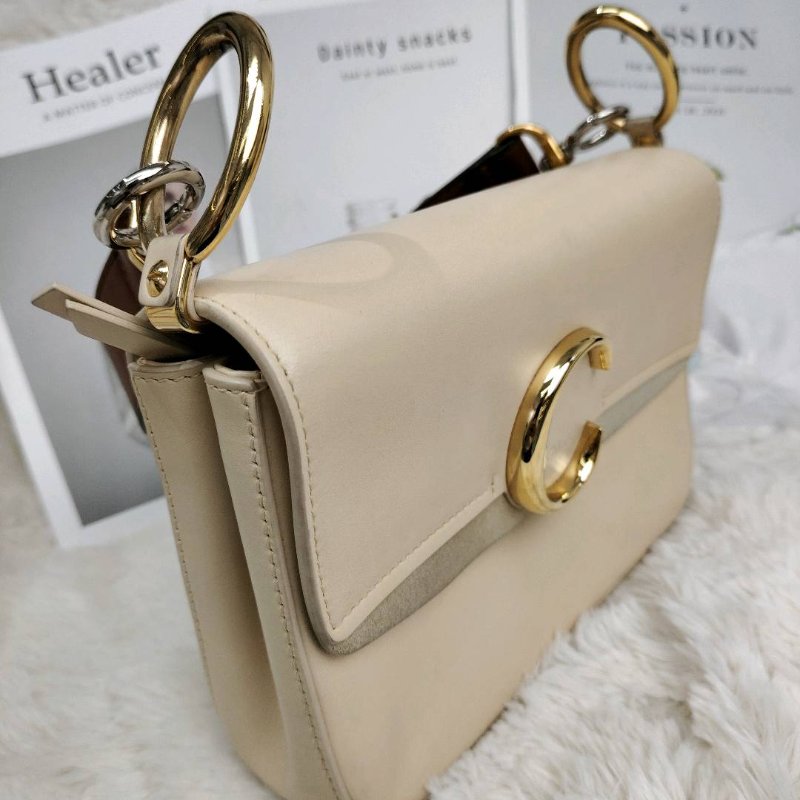 Chloe C 灰色 牛皮 手提肩背款-3