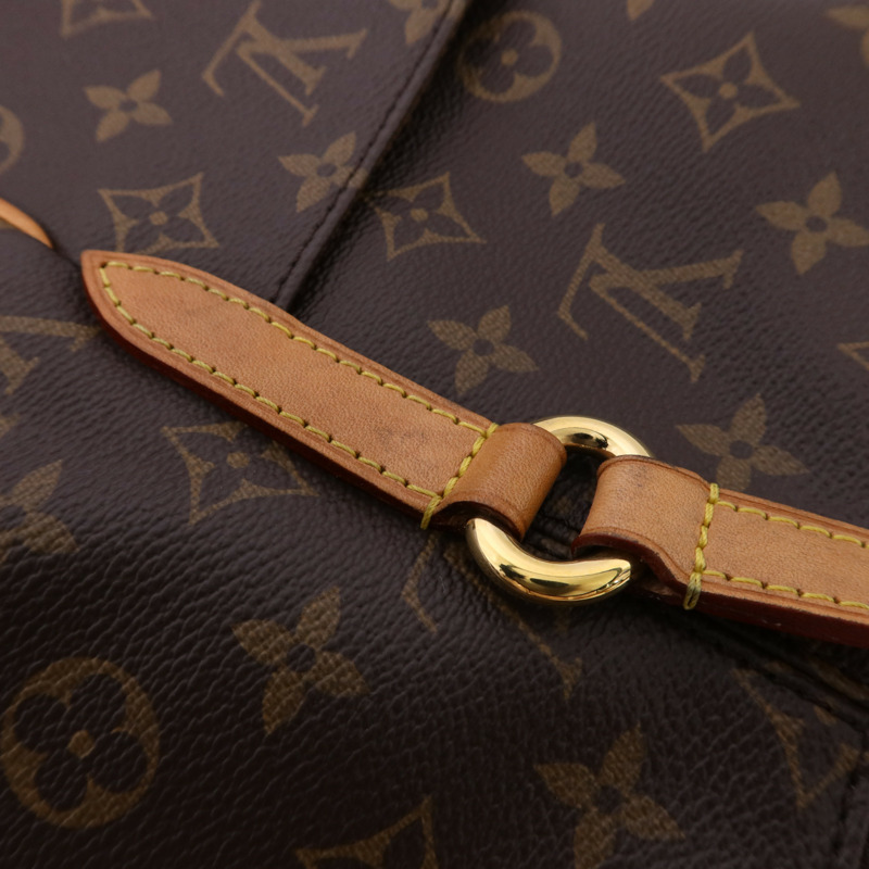 LOUIS VUITTON Monogram Totally MM金扣肩背袋棕色-16