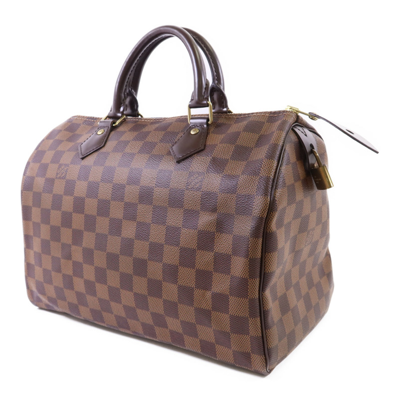 LOUIS VUITTON Damier Speedy 30金扣手挽袋-2