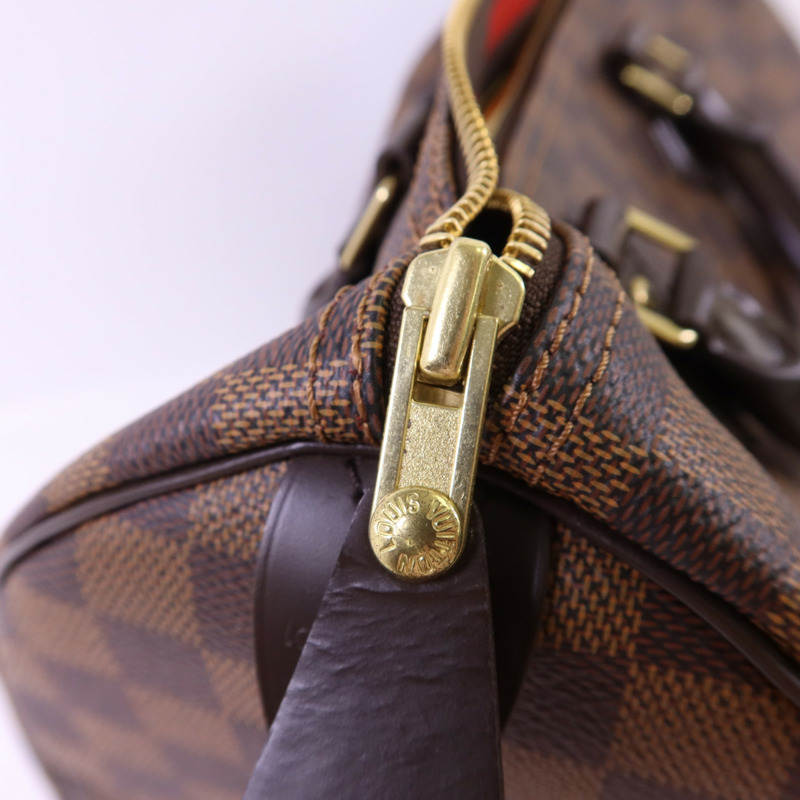 LOUIS VUITTON Damier Speedy 30金扣手挽袋-10