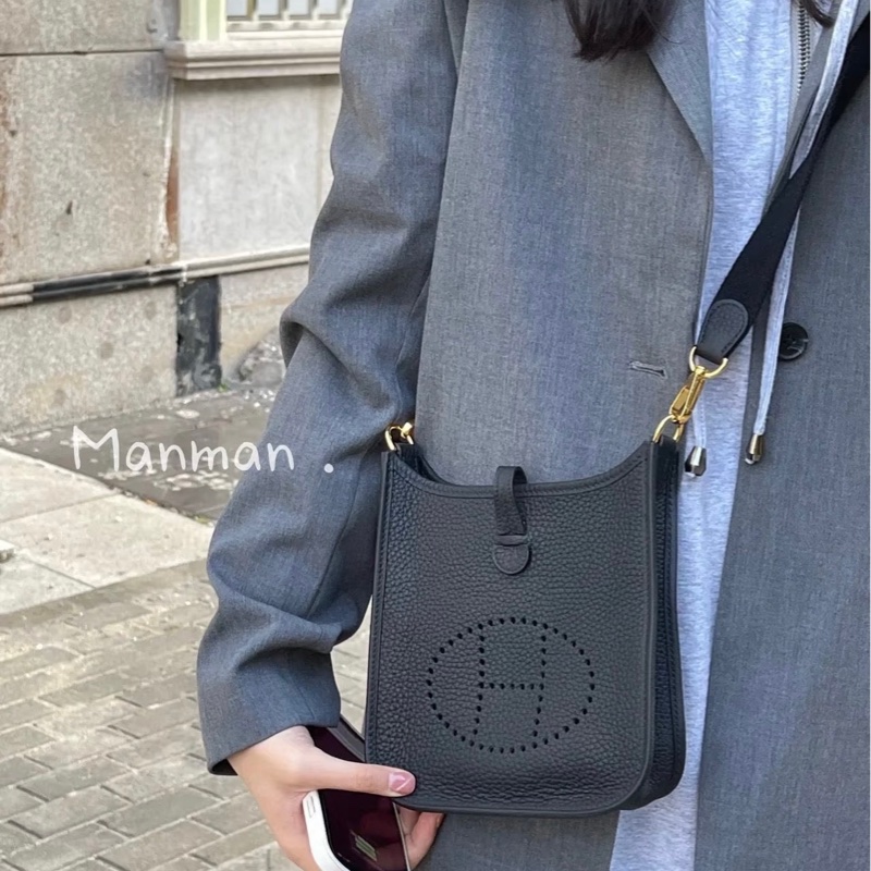 全配 Hermes mini evelyne 黑金-2