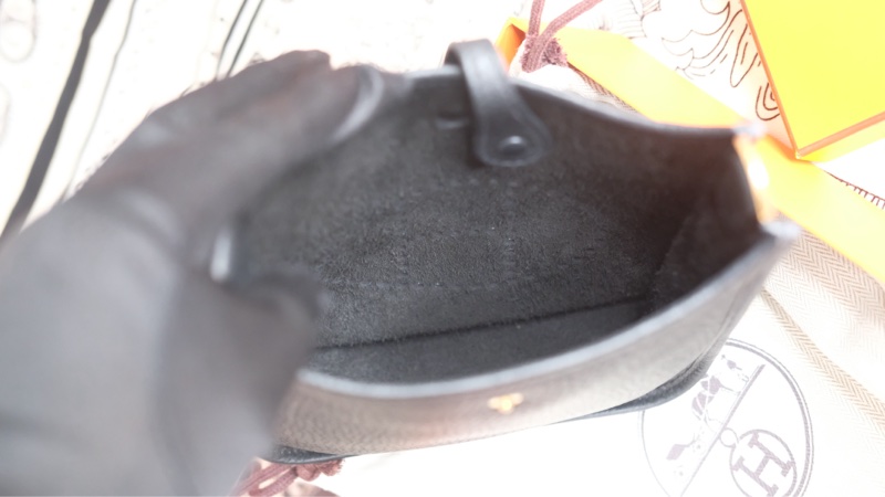 全配 Hermes mini evelyne 黑金-14