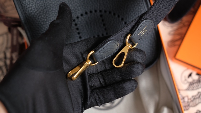 全配 Hermes mini evelyne 黑金-18