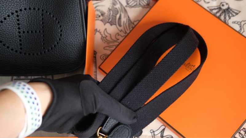 全配 Hermes mini evelyne 黑金-20