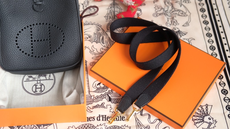 全配 Hermes mini evelyne 黑金-22