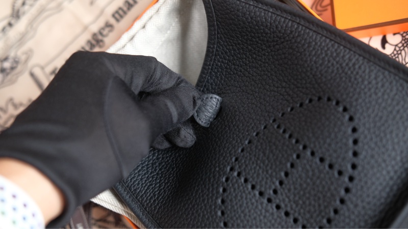 全配 Hermes mini evelyne 黑金-23