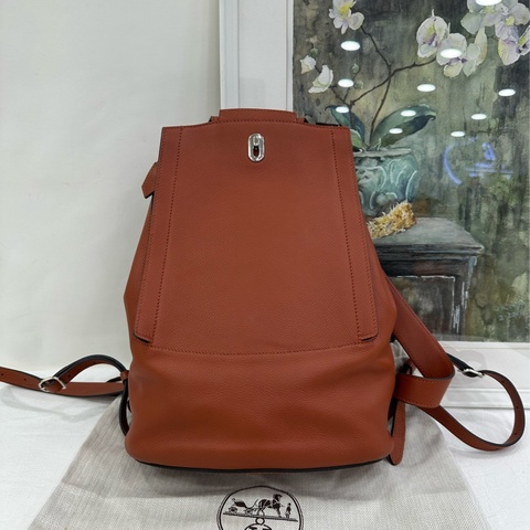 Hermes愛馬仕GR24雙肩包 南瓜色 X刻 原始好成色