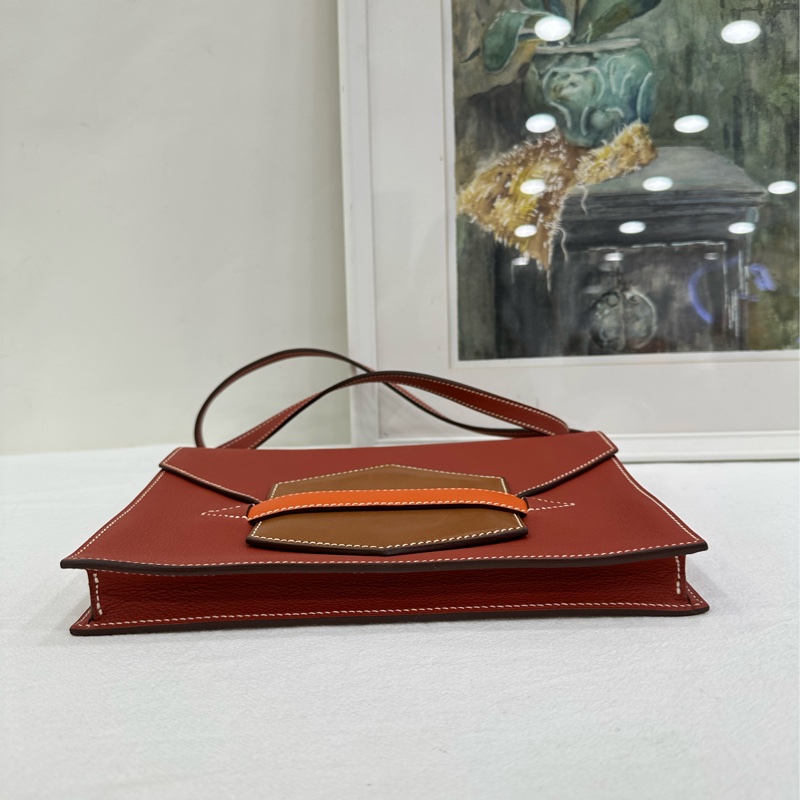 Hermes 愛馬仕 拼色faco信封包 T刻 好成色-6