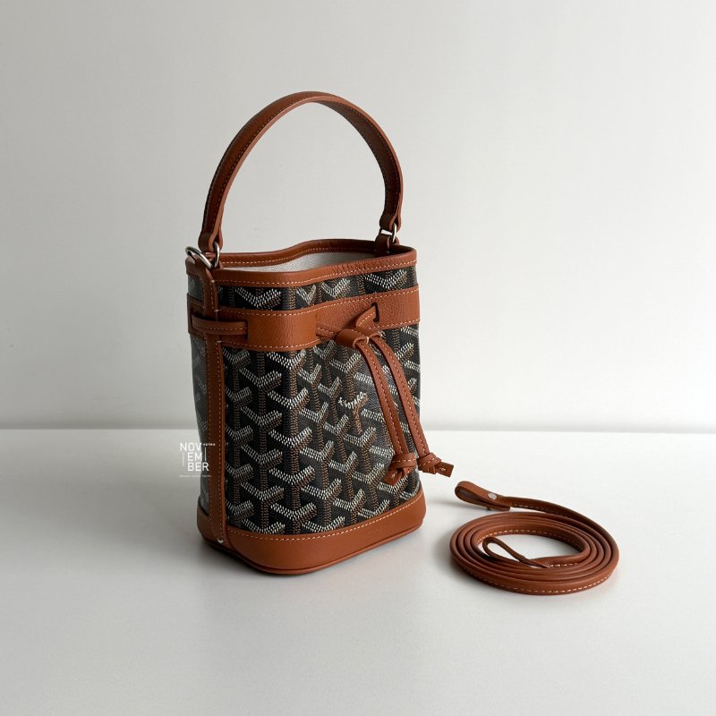 閒置新🙌🏻 Goyard 戈雅 Petit Flot Mini Bucket 迷你水桶棕色-1