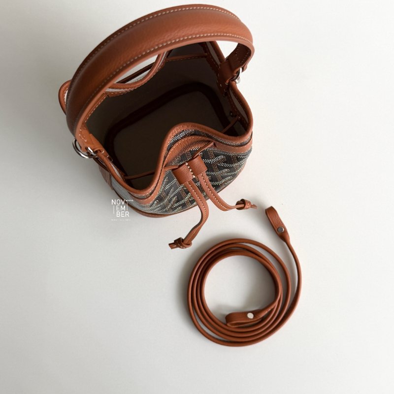 閒置新🙌🏻 Goyard 戈雅 Petit Flot Mini Bucket 迷你水桶棕色-2