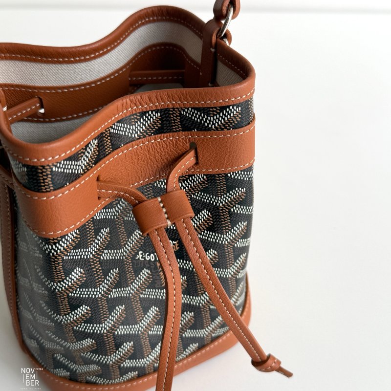 閒置新🙌🏻 Goyard 戈雅 Petit Flot Mini Bucket 迷你水桶棕色-4