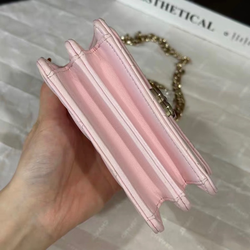 【全網最低價】 Chanel 22s 粉色琺瑯小廢包 99新-4