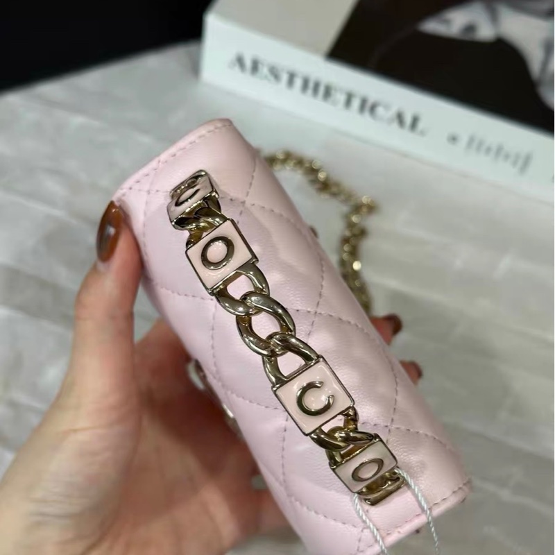 【全網最低價】 Chanel 22s 粉色琺瑯小廢包 99新-6