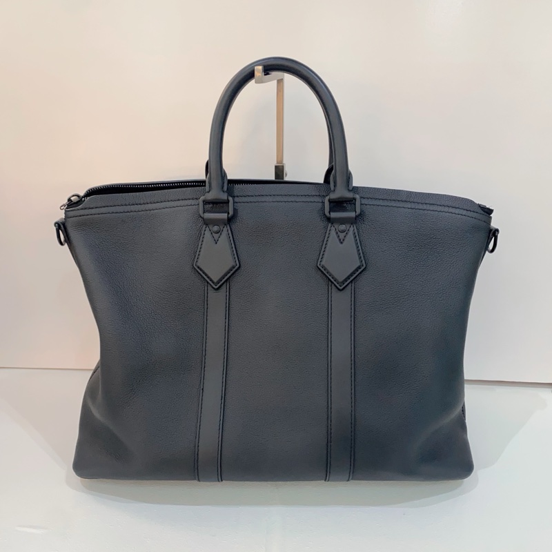 LV/路易威登黑色全皮男士lock it toto手提公文包單肩斜挎包，無附件-2