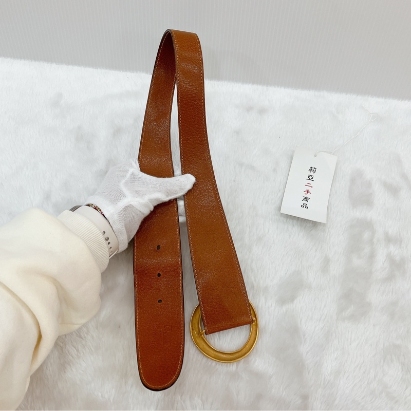 莉亞精品♡Gucci 037.19焦糖皮帶70 二手-3