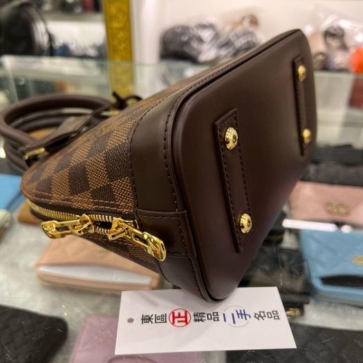 東區正精品㊣LV N41221 Alma BB 咖啡格手提包斜背包兩用包 RZ5111-8