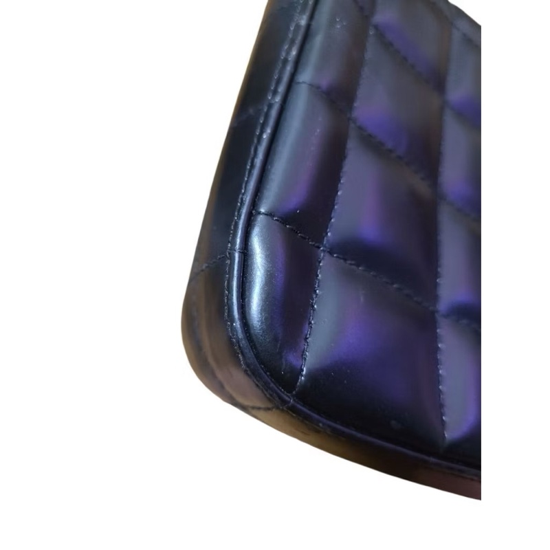 Chanel 香奈兒 Vintage 黑色銀扣 冰格包 巧克力格 老包 古董包2000-2002-4