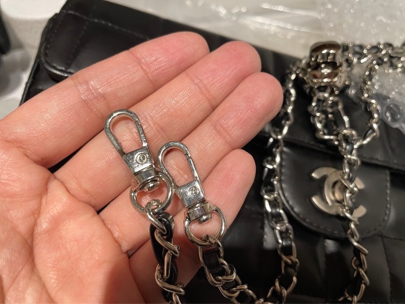 Chanel 香奈兒 Vintage 黑色銀扣 冰格包 巧克力格 老包 古董包2000-2002-9