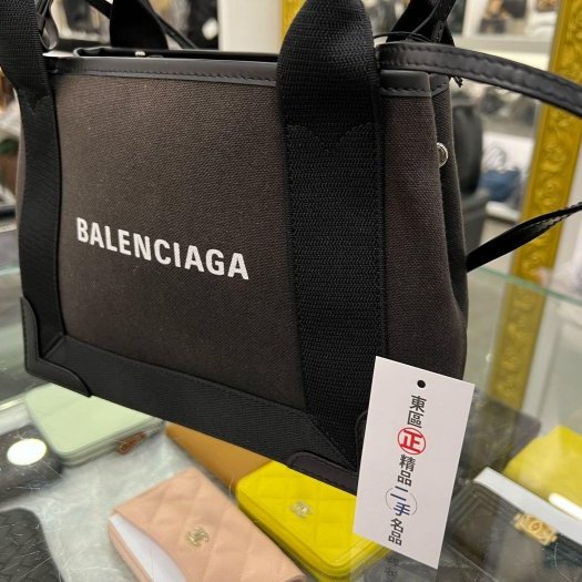 ㊣東區正精品㊣BALENCIAGA CABAS XS 390346 巴黎世家黑色帆布手提斜背包二用包RA1053-2