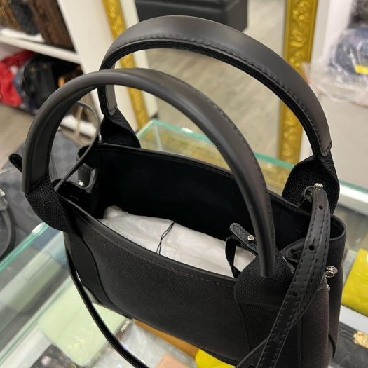 ㊣東區正精品㊣BALENCIAGA CABAS XS 390346 巴黎世家黑色帆布手提斜背包二用包RA1053-7