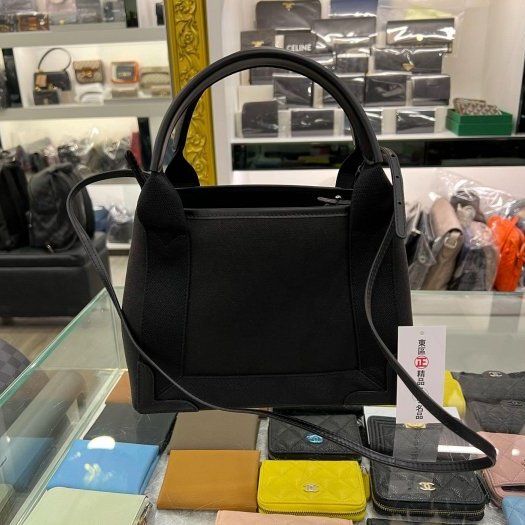 ㊣東區正精品㊣BALENCIAGA CABAS XS 390346 巴黎世家黑色帆布手提斜背包二用包RA1053-9