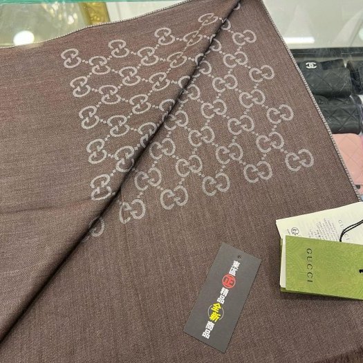 東區正精品㊣GUCCI 165904 1264 全新淺棕色 GG LOGO 雙面羊毛流蘇圍巾 RZ6116-1