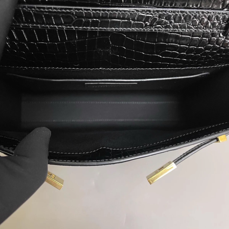 YSL聖羅蘭Manhattan小號黑金鰐魚紋曼哈頓-6