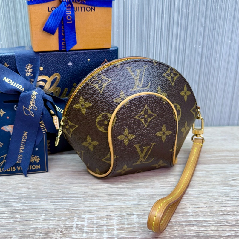 LV M51129 ELLIPSE 老花貝殼拉鍊手拿包化妝包晚宴包-3