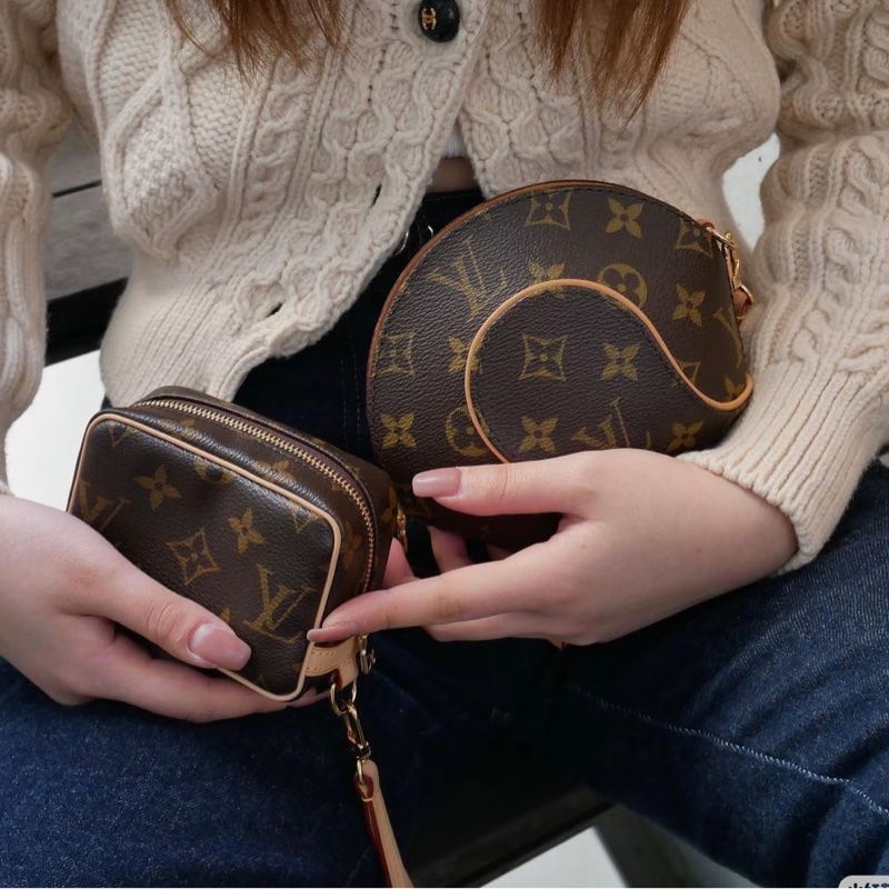 LV M51129 ELLIPSE 老花貝殼拉鍊手拿包化妝包晚宴包-20