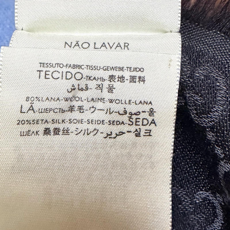 GUCCI 經典GG緹花羊毛混絲大圍巾 140*140（銀灰色）-7