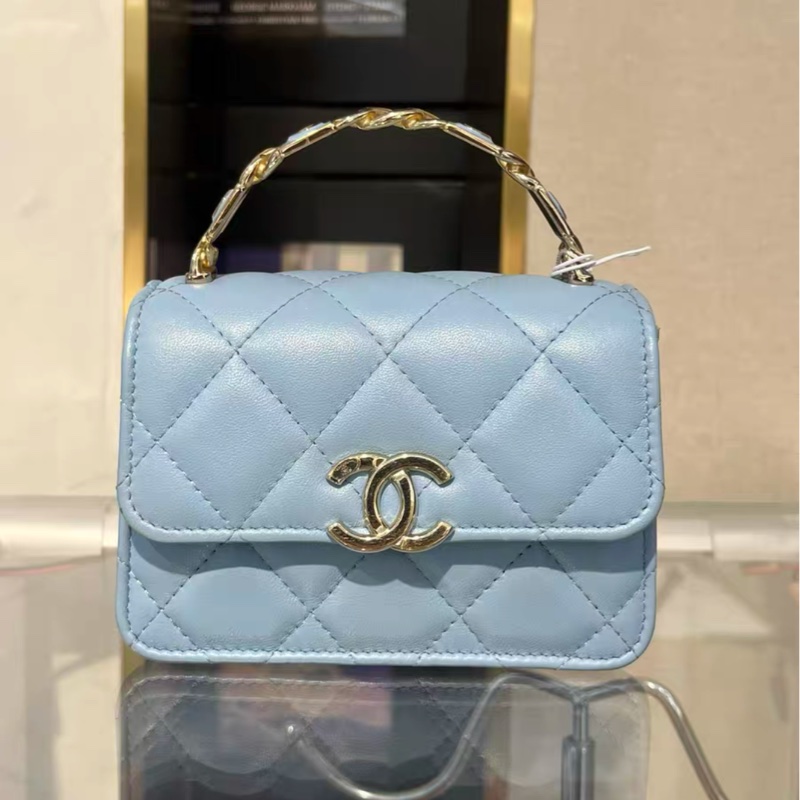 【全網最低價】 Chanel 22s 蓝色琺瑯小廢包-0