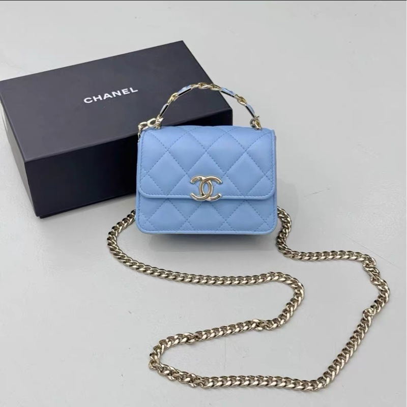 【全網最低價】 Chanel 22s 蓝色琺瑯小廢包-1