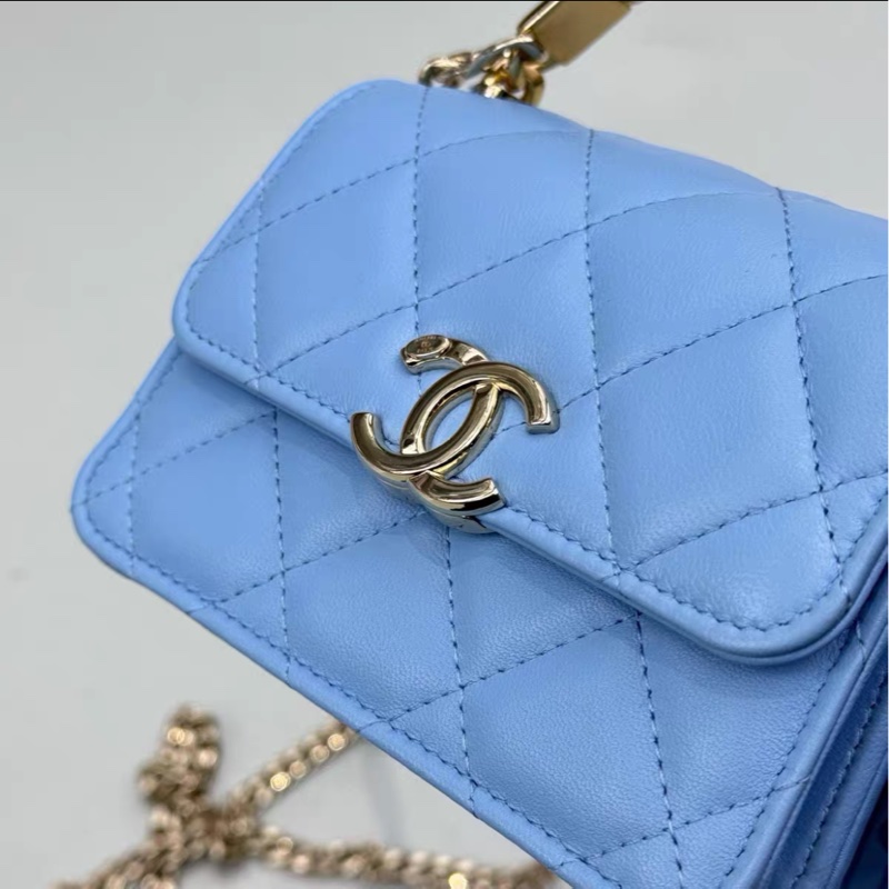【全網最低價】 Chanel 22s 蓝色琺瑯小廢包-5