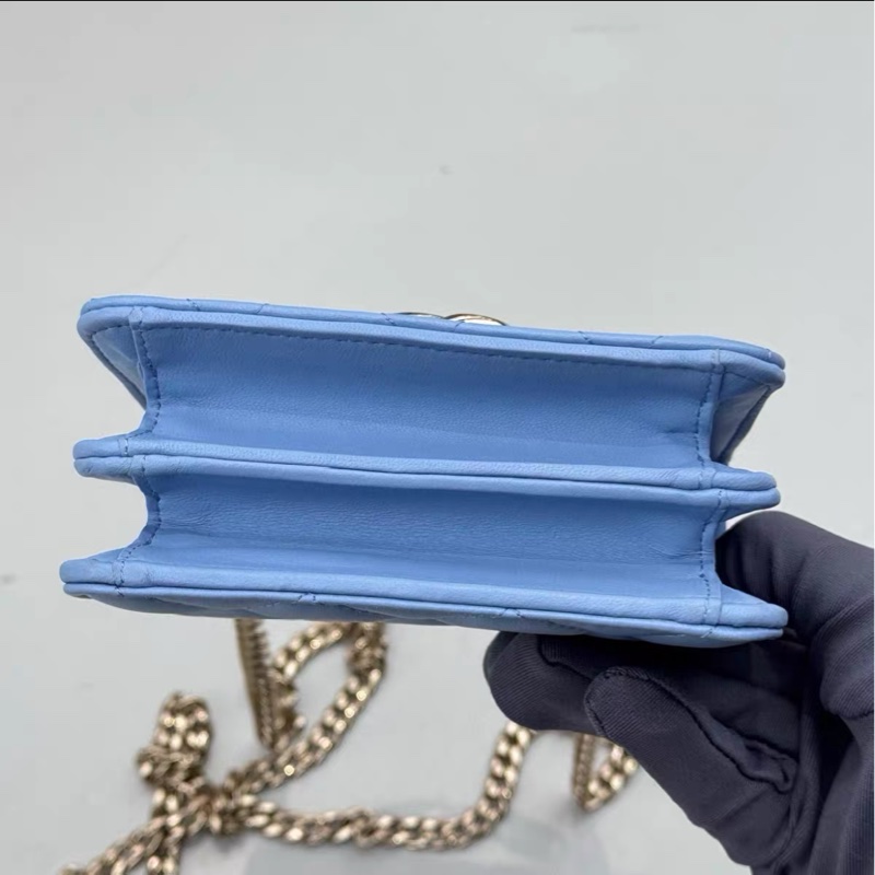 【全網最低價】 Chanel 22s 蓝色琺瑯小廢包-6