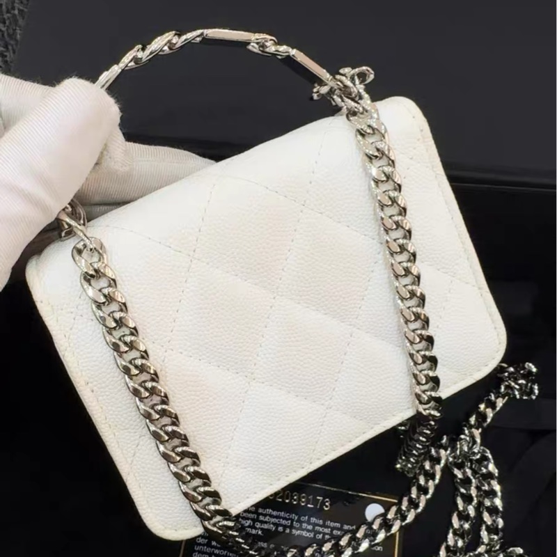 【全網最低價】 Chanel 白色琺瑯小廢包 97新-2