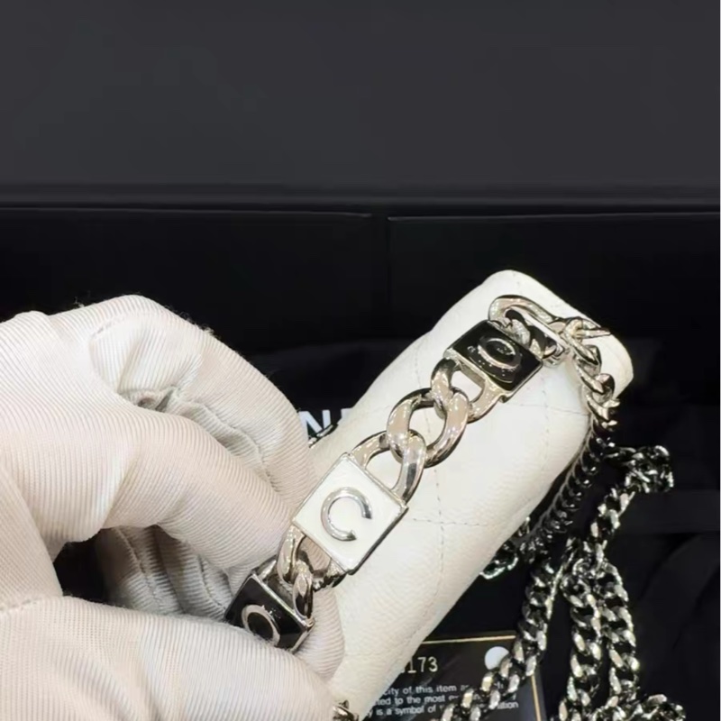 【全網最低價】 Chanel 白色琺瑯小廢包 97新-3