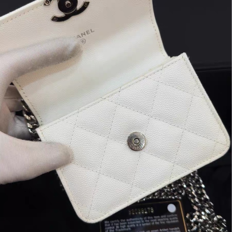 【全網最低價】 Chanel 白色琺瑯小廢包 97新-5