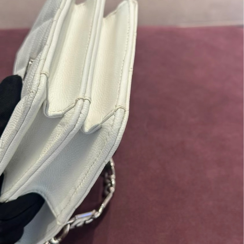 【全網最低價】 Chanel 白色琺瑯小廢包 97新-2