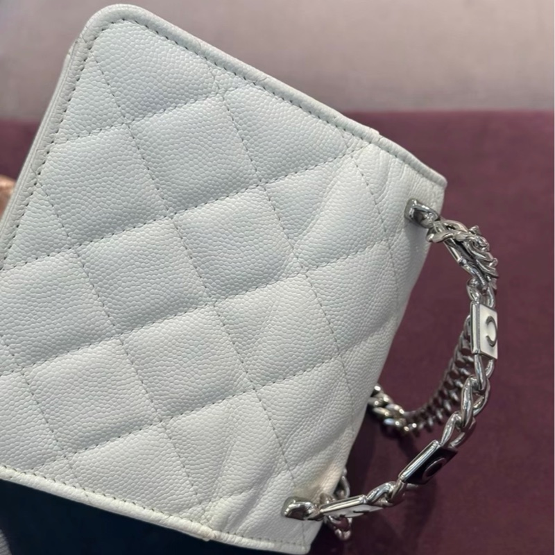 【全網最低價】 Chanel 白色琺瑯小廢包 97新-3