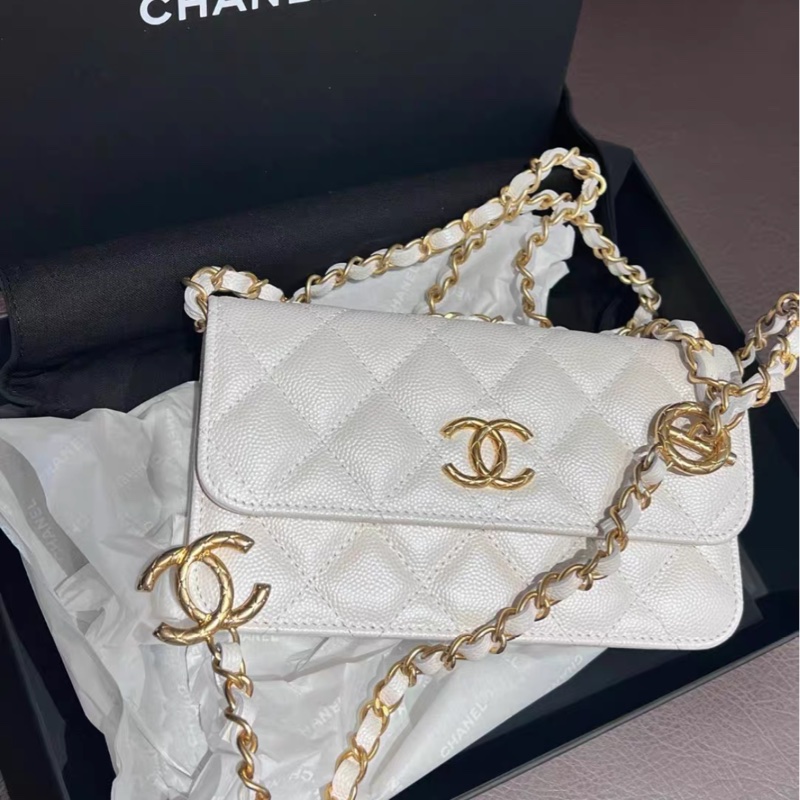 【全網最低價】 Chanel 特別款Woc 荔枝皮 98新-3